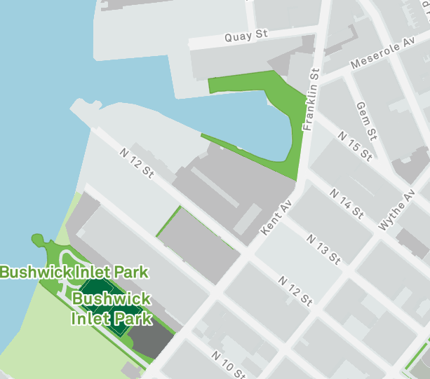 Map of the new cove extension on Franklin between N 12th and Quay.