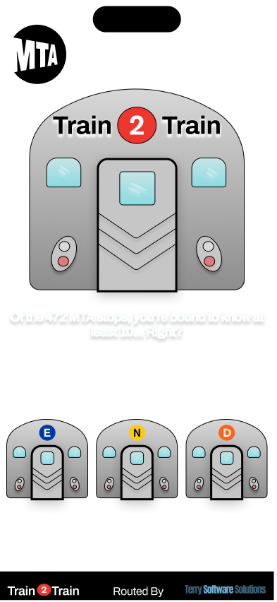 Early grayscale wireframe of the Train to Train home screen.